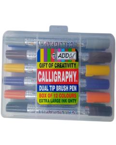 Creativity Calligraphy Dual Tip Brush Pen Box 12 Colours