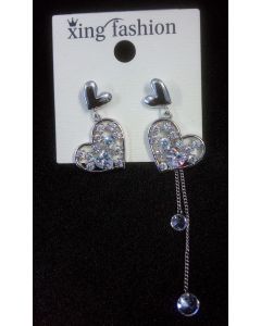 Asymmetric Heart Chain Earring