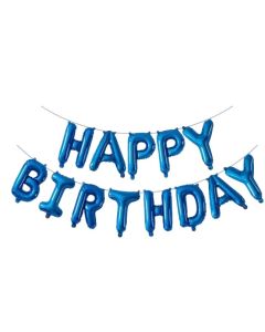 Blue Happy Birthday Alphabet Foil Balloons Banner