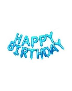 Blue Happy Birthday Alphabet Foil Balloons Banner
