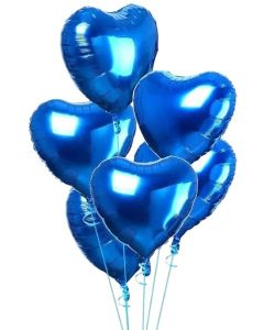 Blue Heart Shaped Foil Balloons