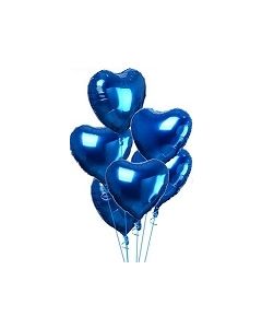Blue Heart Shaped Foil Balloons