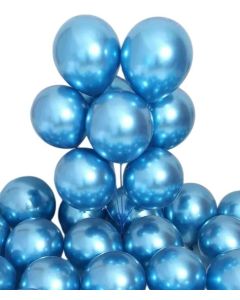 Blue Metallic Latex Balloons