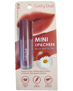 Cathy Doll Mini Lip and Cheek Nude Matte Tint Brownie Red