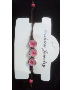 Dry Pressed Flower Cherry Blossom Gemstone Bracelet