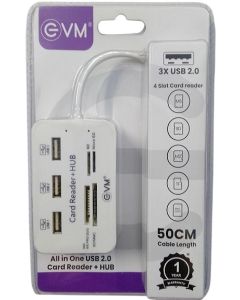 Evm All in One Usb 2.0 Card Reader Plus Usb Hub