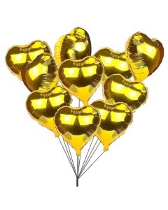 Golden Heart Shaped Foil Balloons
