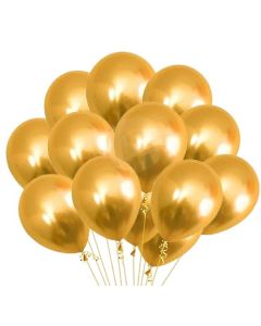 Golden Metallic Latex Balloons