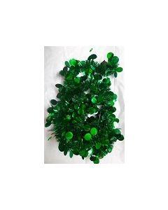 Green Tinsel Garland Ribbon Round