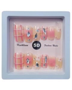 Kathleen 5D Fashion Nails Deep Pink