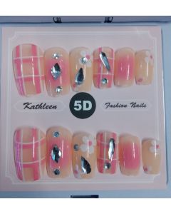 Kathleen 5D Fashion Nails Deep Pink