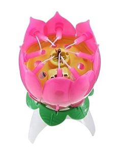 Lotus Sparkle Rotating Musical Candle 