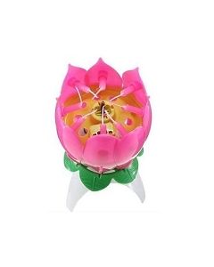 Lotus Sparkle Rotating Musical Candle 