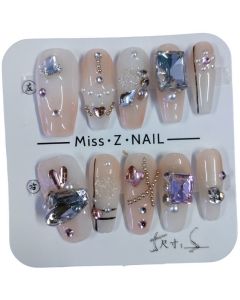 Miss Z Nail Press On Nails Crystal And Pearl