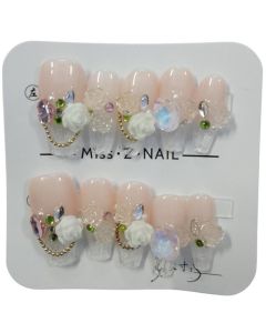 Miss Z Nail Press On Nails Flower Pink 1
