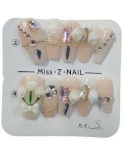 Miss Z Nail Press On Nails Flower Pink 2