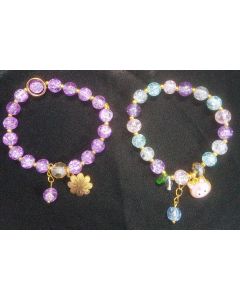 Multicolor And Purple Crystal Charm Bracelet