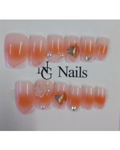 NG Nails Pinkish Orange Nail Extension