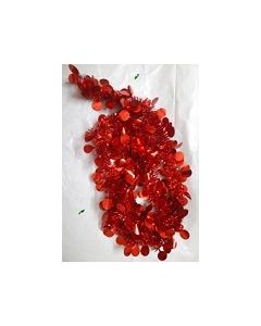 Red Tinsel Garland Ribbon Round