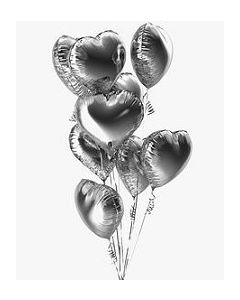 Silver Heart Shaped Foil Balloons