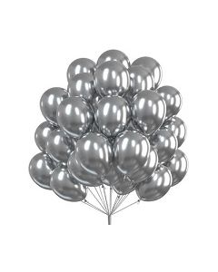 Silver Metallic Latex Balloons