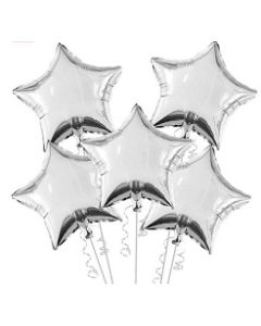 Silver Star Foil Balloons
