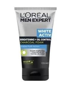 Loreal Paris Men Expert White Activ Oil Control Brightening Charcoal Foam 100ml