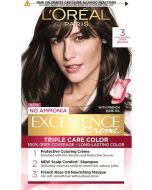 Loreal Paris Excellence Creme Hair Color 3 Darkest Brown