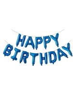 Blue Happy Birthday Alphabet Foil Balloons Banner