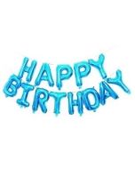 Blue Happy Birthday Alphabet Foil Balloons Banner