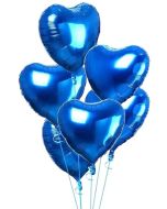 Blue Heart Shaped Foil Balloons