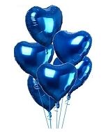 Blue Heart Shaped Foil Balloons