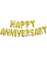 Golden Happy Anniversary Alphabet Foil Balloons Banner