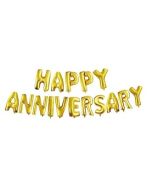 Golden Happy Anniversary Alphabet Foil Balloons Banner