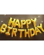 Golden Happy Birthday Alphabet Foil Balloons Banner