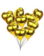 Golden Heart Shaped Foil Balloons