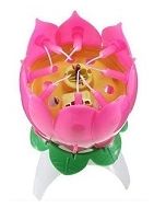 Lotus Sparkle Rotating Musical Candle 