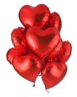 Red Heart Shaped Foil Balloons