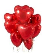 Red Heart Shaped Foil Balloons