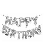 Silver Happy Anniversary Alphabet Foil Balloons Banner