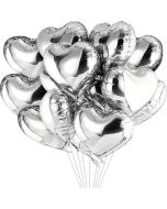 Silver Heart Shaped Foil Balloons