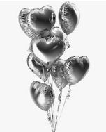 Silver Heart Shaped Foil Balloons