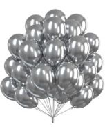 Silver Metallic Latex Balloons